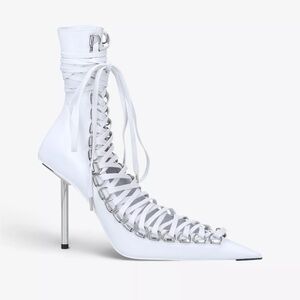 WHITE BALENCIAGA CORSET BOOT 110